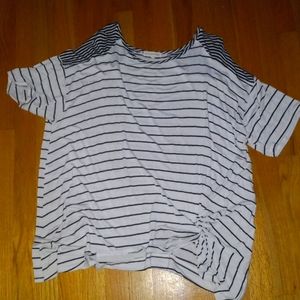 Casual White and Black Flowy shirt